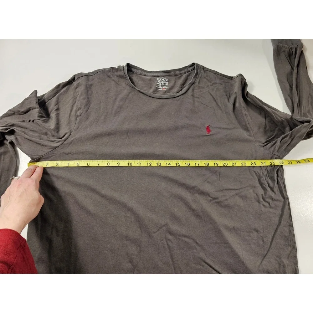Polo size XXL 2XL Long Sleeve pony shirt casual Grey/brown ^